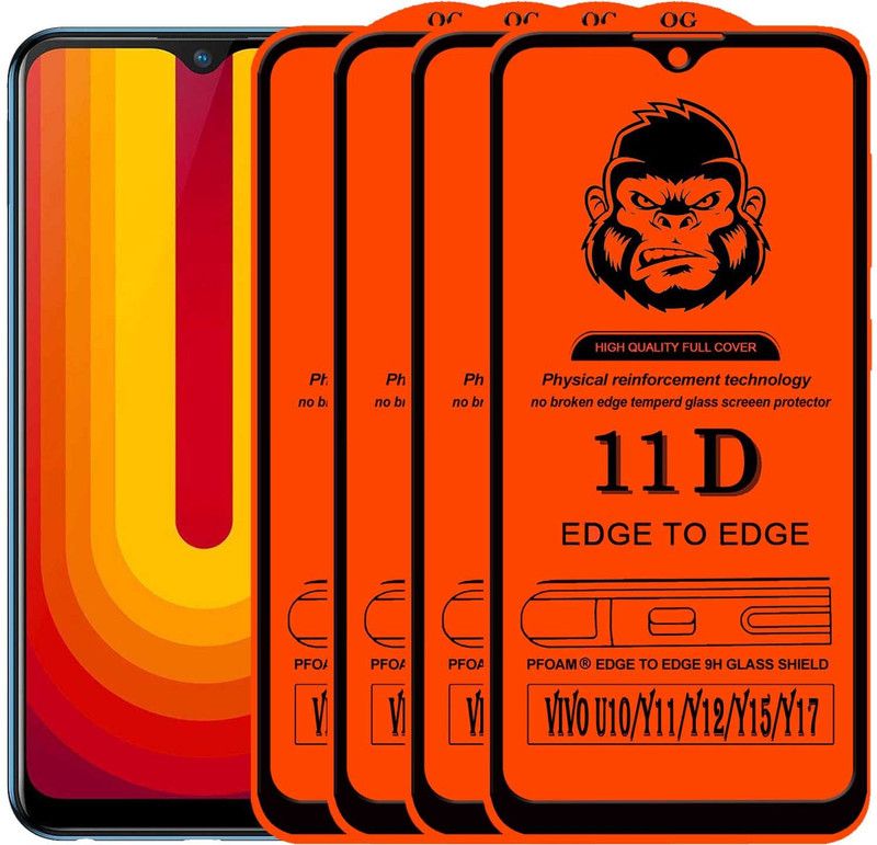 Xester Edge To Edge Tempered Glass for VIVO Y17  (Pack of 4)