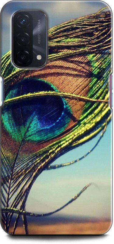 Afterglow Back Cover for Oppo A74 5G MOR PANKH, KRISHNA JI, KANHA, PEACOCK FEATHER, FEATHER  (Multicolor, Shock Proof, Pack of: 1)