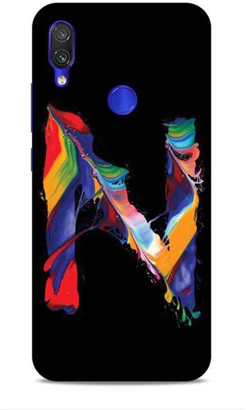 MAPPLE Back Cover for Redmi Note 7S (N / Letter / Alphabet / Name)  (Black, Hard Case, Pack of: 1)