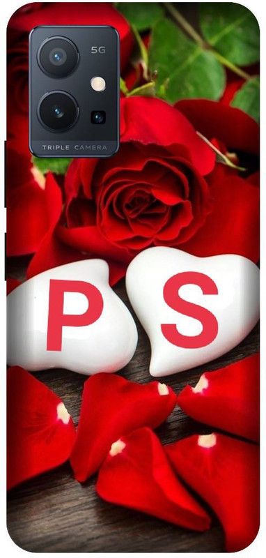 VS PRINT LINK Back Cover for VIVO Y75 (5G) , V2142 ,PS, P LOVES S, PS NAME, PS Love Printed  (Red, Hard Case, Pack of: 1)