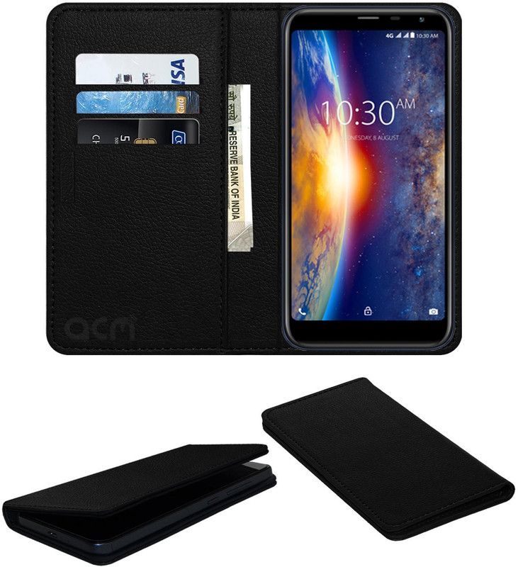 ACM Flip Cover for Karbonn K9 Smart Plus  (Black, Cases with Holder, Pack of: 1)