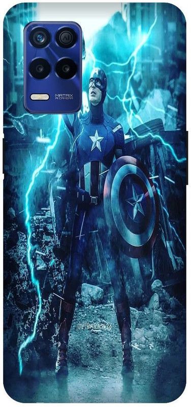 Bluvver Back Cover for Realme 8s 5G , RMX3381, Printed Captain America Sheild Superhero Back Cover  (Multicolor, Hard Case, Pack of: 1)