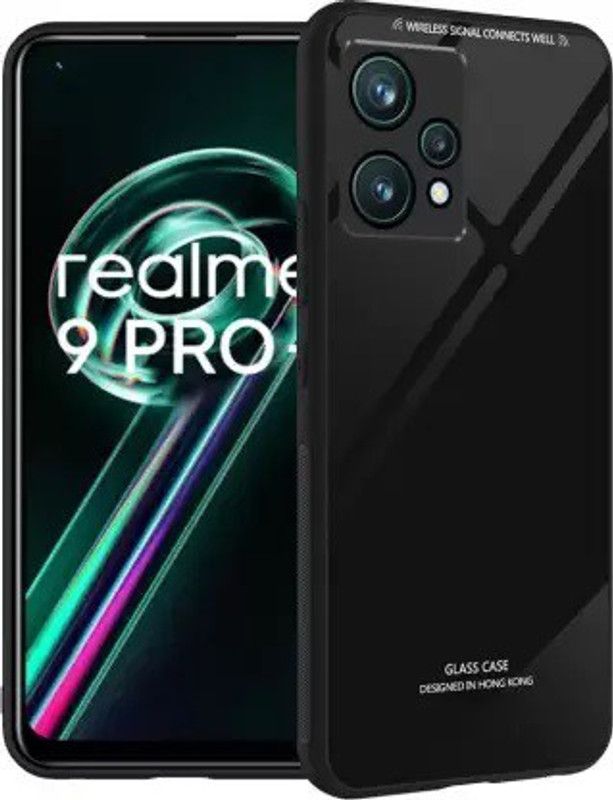Yebhi Online Back Cover for Realme 9 Pro Plus |Premium Quality Glass| Stunning Look| Slim Fit  (Black, Grip Case, Pack of: 1)