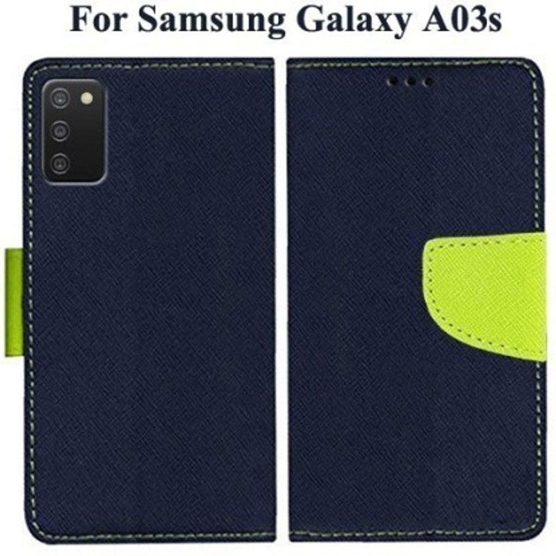 Aarnov Flip Cover for Samsung Galaxy A03s  (Blue, Dual Protection)