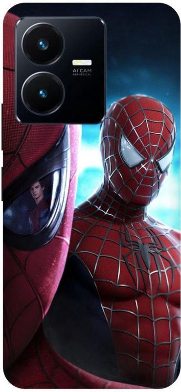 URCHIN Back Cover for Vivo Y22 Spiderman-Spiderman-Logo-Marvel-Comic-Superhero-356257  (Multicolor, Shock Proof, Pack of: 1)