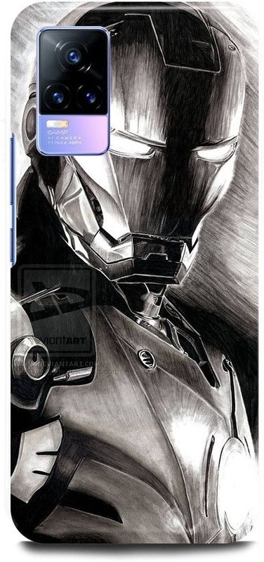 DIKRO Back Cover for Vivo Y73, V2059, IRON, MAN, MASK, AVENGER, AVENGERS  (Grey, Hard Case, Pack of: 1)
