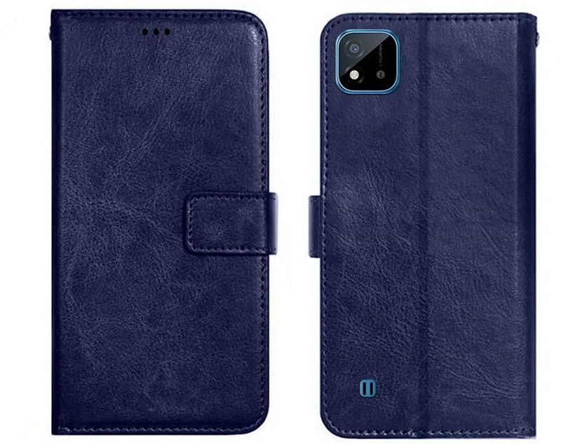 COVERNEW Flip Cover for Realme C11 2021  (Blue, Magnetic Case, Pack of: 1)