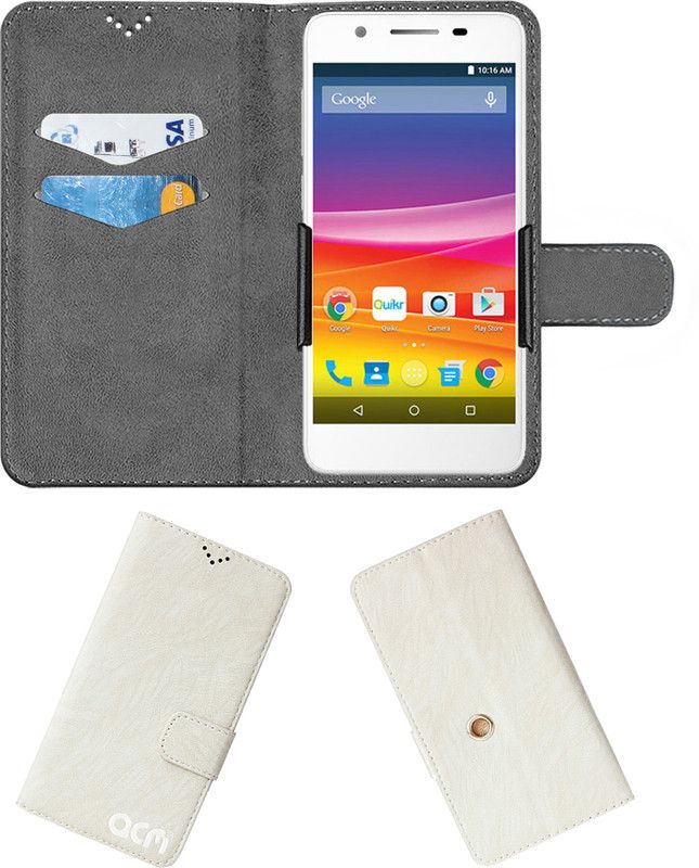 ACM Flip Cover for Micromax Canvas Knight 2 E471  (White, Cases with Holder, Pack of: 1)