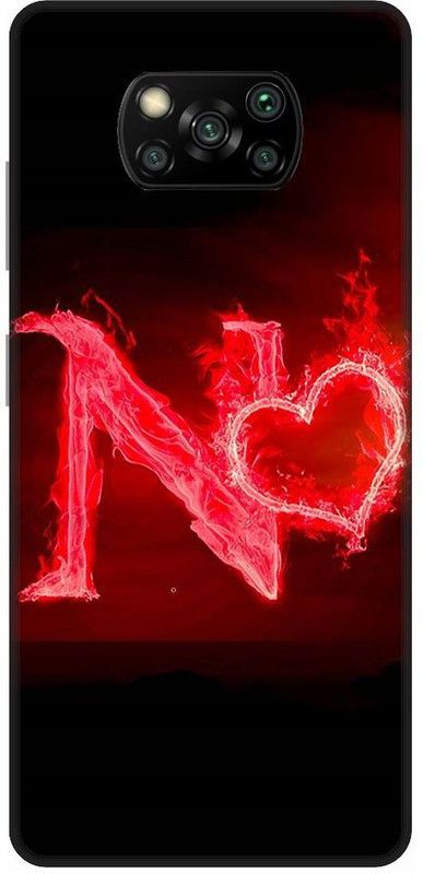 URCHIN Back Cover for Poco X3 N, N letter, Letter N, n love, N love  (Multicolor, Shock Proof, Pack of: 1)