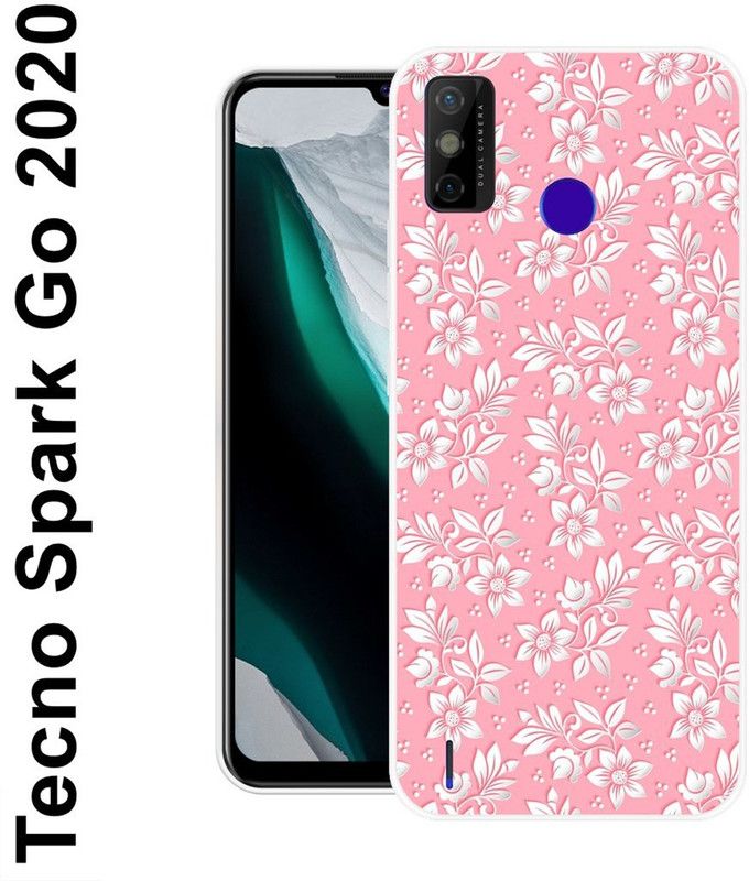 Sswastik Back Cover for Tecno Spark Go 2020, Tecno Spark 6 Go, Tecno Spark Go 2021  (Pink, White, Silicon)