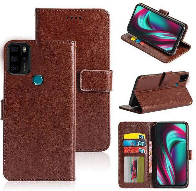 WEBKREATURE Flip Cover for Micromax IN Note 1  (Brown, Dual Protection, Pack of: 1)