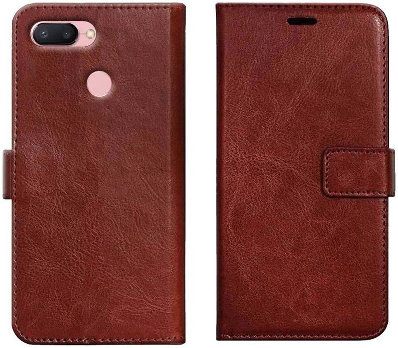 Trap Wallet Case Cover for Mi Redmi 6  (Brown, Shock Proof, Pack of: 1)