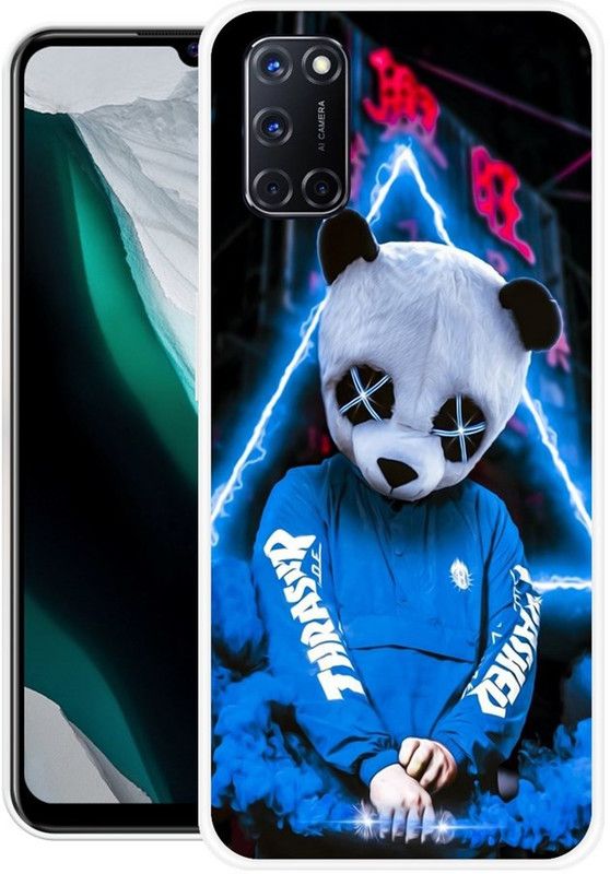 BLUEZAP Back Cover for Oppo A52  (Black, Blue, Grip Case, Silicon, Pack of: 1)