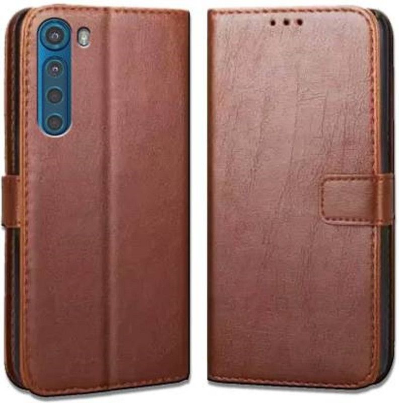 Europe Mart Flip Cover for Motorola Moto One Fusion Plus |Flip Cover Back Case | Genuine Leather Finish  (Brown, Magnetic Case, Pack of: 1)