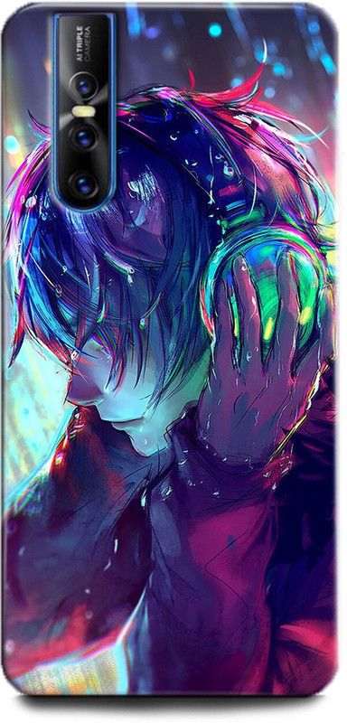 Afterglow Back Cover for Vivo V15 Pro MUSIC, IPHONE, APPLE, CARDS, MUSIC IS LOVE, MUSIC LOVE, HEADPHONES  (Multicolor, Shock Proof)