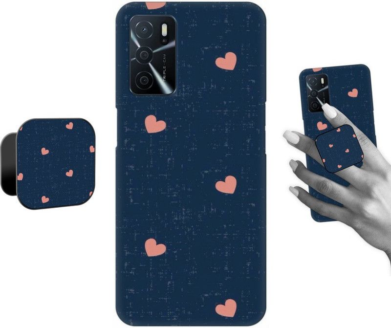 COBIERTAS Back Cover for Oppo A55  (Blue, Cases with Holder, Pack of: 2)