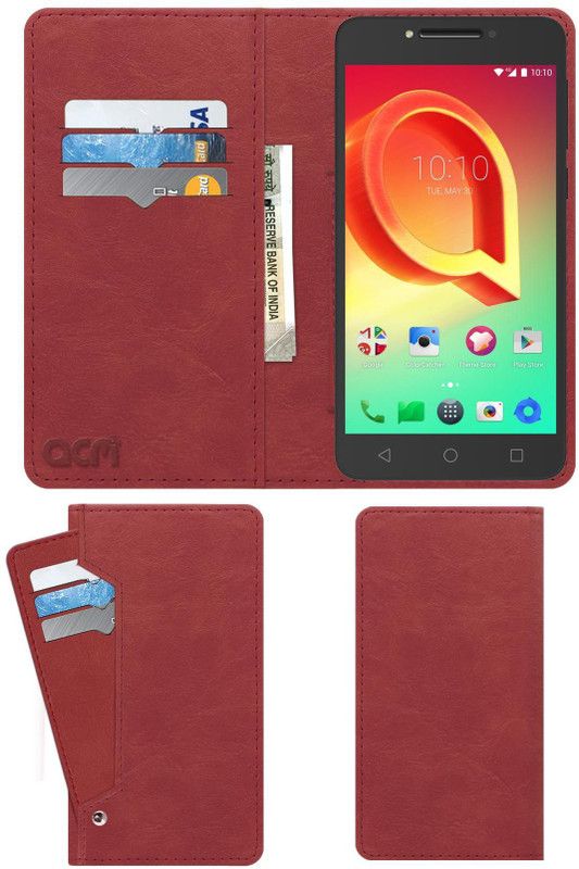 ACM Flip Cover for Alcatel A5 Led  (Pink, Cases with Holder)