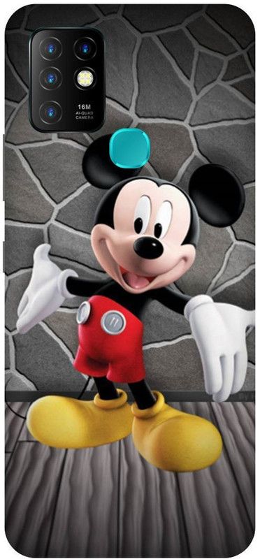 FIKORA Back Cover for Infinix Hot 10, X682B, MICKEY, MOUSE, ART, CARTOON, TEDDYDOLL  (Grey, Hard Case, Pack of: 1)