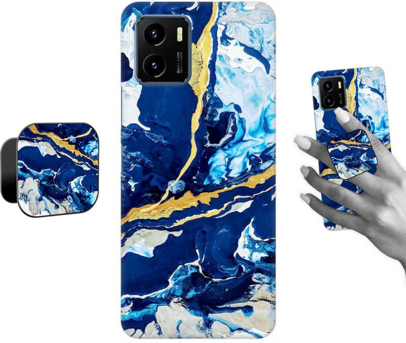 COBIERTAS Back Cover for Vivo Y15s  (Multicolor, Cases with Holder, Pack of: 2)