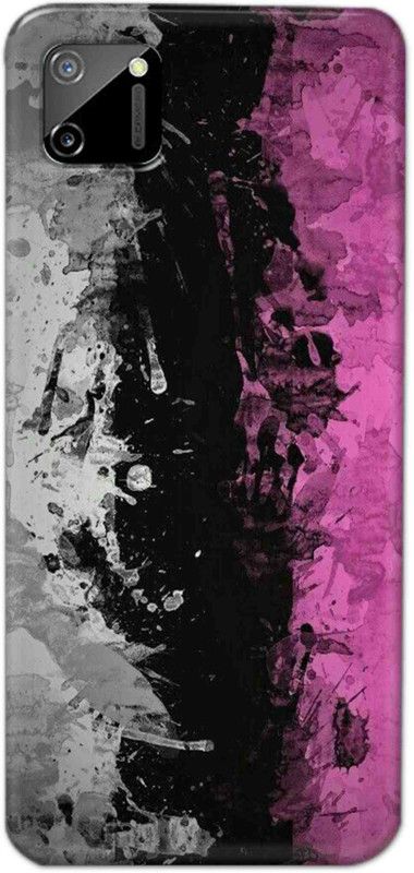 NDCOM Back Cover for Realme C11 Pink Black Pattern Printed  (Multicolor, Hard Case, Pack of: 1)
