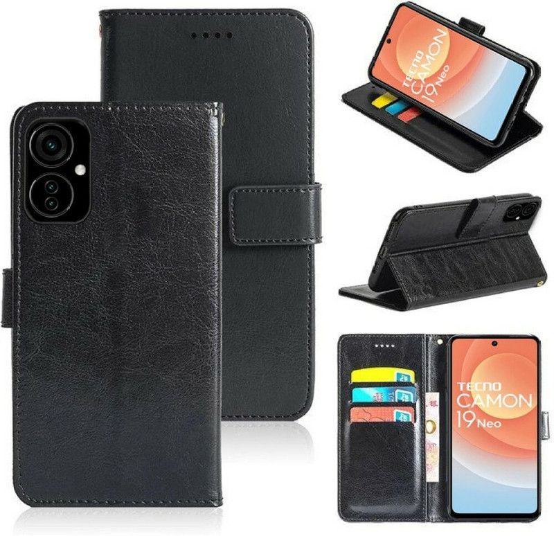 Slugabed Flip Cover for Tecno Camon 19 Neo  (Black, Flexible)