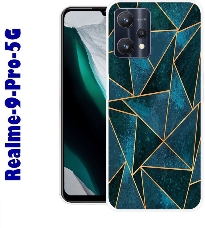 CellWorld Back Cover for Realme 9 Pro 5G  (Blue, Gold, Grip Case, Silicon)