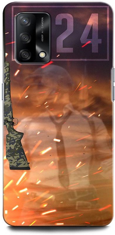 ORBIQE Back Cover for OPPO F19 CPH2219 FREEFIRE, JUEGO, GUN, METAL, FIRE, BACKGROUND, GAME, M24 GUN  (Multicolor, Hard Case, Pack of: 1)