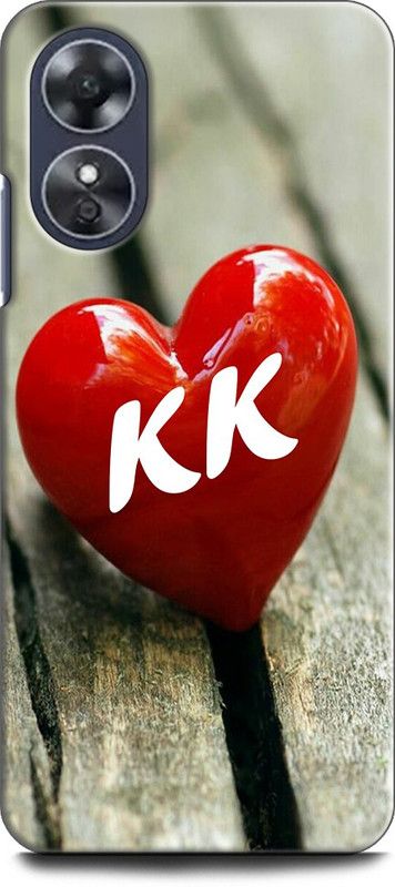 INDICRAFT Back Cover for OPPO A17, CPH2477 K K, K LOVES K, K NAME, ALPHABET, KK LOVE, HART, BLUE  (Multicolor, Shock Proof, Pack of: 1)