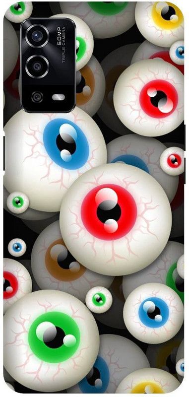 UMPRINT Back Cover for Oppo A55/CPH2325, Eyes Pirl Printed Back Cover  (Multicolor, Hard Case, Pack of: 1)