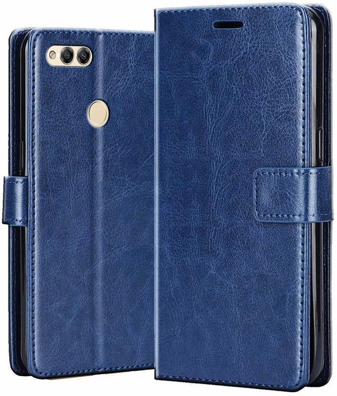 COVERBLACK Flip Cover for Honor 7X  (Blue, Pack of: 1)