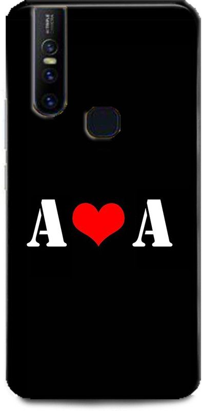 Afterglow Back Cover for Vivo V15 A A, A LOVES A, NAME, LETTER, ALPHABET, AA LOVE, HART  (Multicolor, Shock Proof)