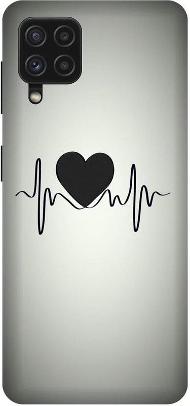 UMPRINT Back Cover for Samsung Galaxy F22, Love Heart Beat Printed Back Cover  (Multicolor, Shock Proof, Pack of: 1)