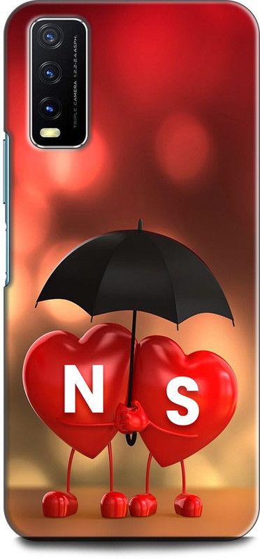 KEYCENT Back Cover for Vivo Y12s, V2033 / V2069 N S, N LOVES S, NAME, LETTER, ALPHABET, NS LOVE, HART, BLUE  (Multicolor, Pack of: 1)