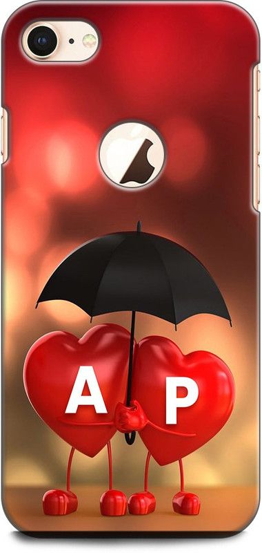KEYCENT Back Cover for APPLE iPhone 7 A P, A LOVES P, NAME, ALPHABET, AP LOVE, HART, BLUE  (Multicolor, Shock Proof, Pack of: 1)