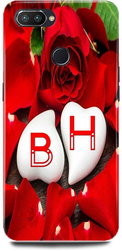 JUGGA Back Cover for OPPO F9 Pro, CPH1823, B LOVES H NAME,B NAME, H LETTER, ALPHABET,B LOVE H NAME  (Red, Hard Case, Pack of: 1)