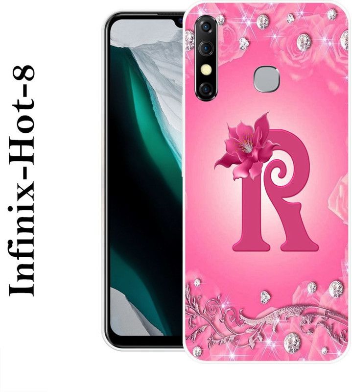KUDI Back Cover for Infinix Hot 8  (Pink, Grip Case, Silicon)