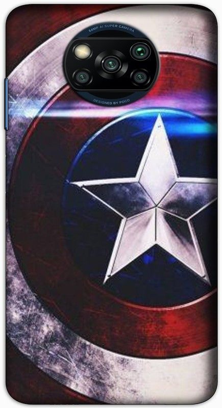 CROKIAN Back Cover for POCO X3 Captain america Shield Back Cover  (Multicolor, Hard Case, Pack of: 1)