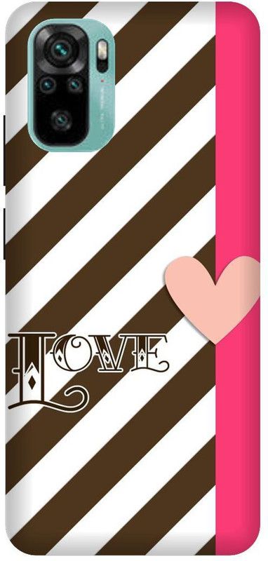UMPRINT Back Cover for Redmi Note10/M2101K7AI Love Pink Heart Printed Back Cover  (Multicolor, Hard Case, Pack of: 1)