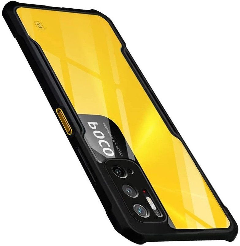 Phone Back Cover Bumper Case for Xiaomi POCO M3 Pro 5G  (Black, Transparent, Grip Case, Pack of: 1)