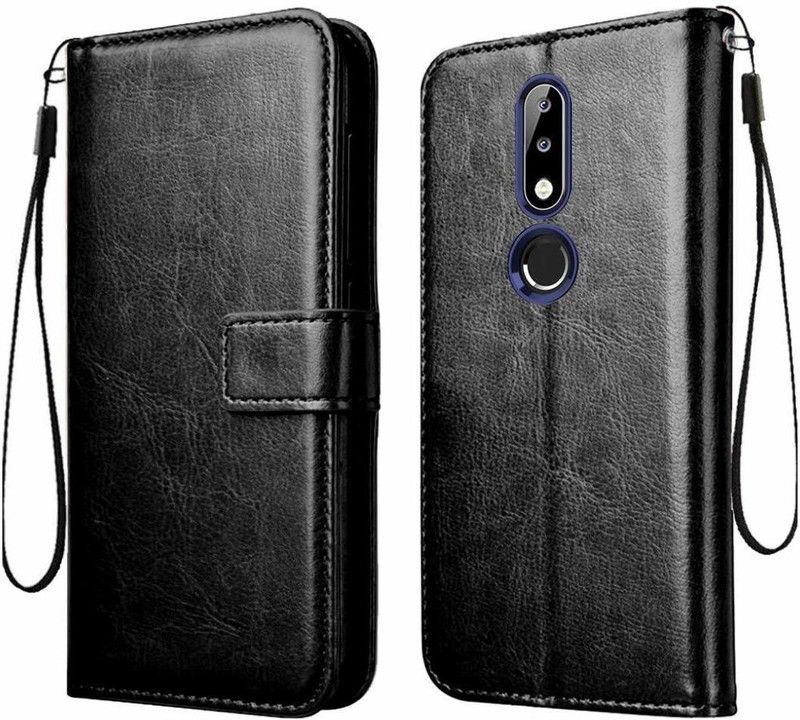 Coverage Flip Cover for Nokia 6.1 Plus  (Black, Magnetic Case, Pack of: 1)