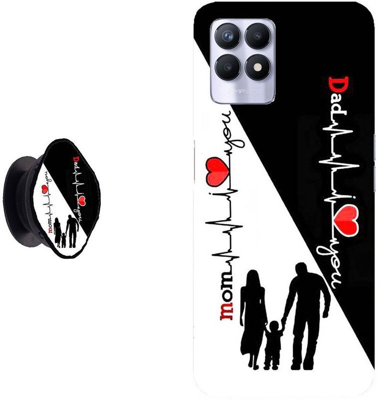 My Swag Back Cover for Realme 8i, Realme Narzo 50  (White, Black, Cases with Holder, Pack of: 2)