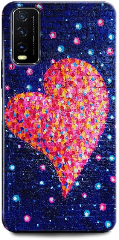 INDICRAFT Back Cover for Vivo Y12G, V2068 HEART, LOVE, ABSTRACT, ROSE, TEXTURE, GLITTER, UNICORN  (Multicolor, Dual Protection, Pack of: 1)