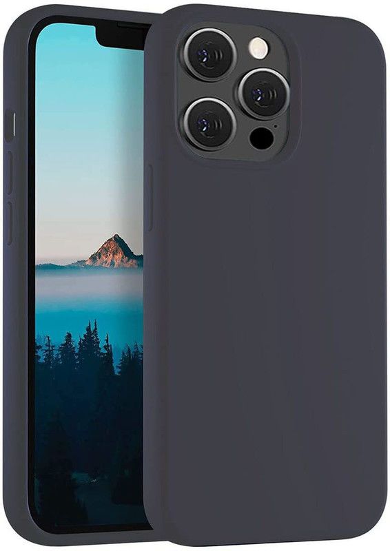 Zoy Back Cover for Aple iPhone 12 Pro Max, Liquid Silicone With inner microfibre (PINE GREEN)  (Grey, Shock Proof, Silicon, Pack of: 1)