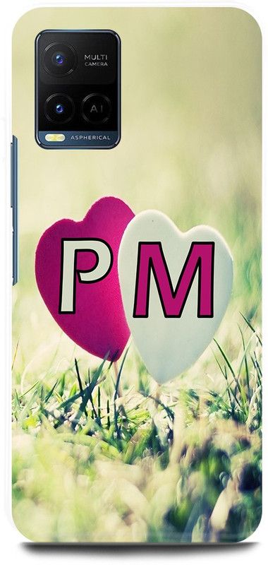 JUGGA Back Cover for Vivo Y21A, V2149, P LOVES M NAME,P NAME, M LETTER, ALPHABET,P LOVE M NAME  (Green, Hard Case, Pack of: 1)