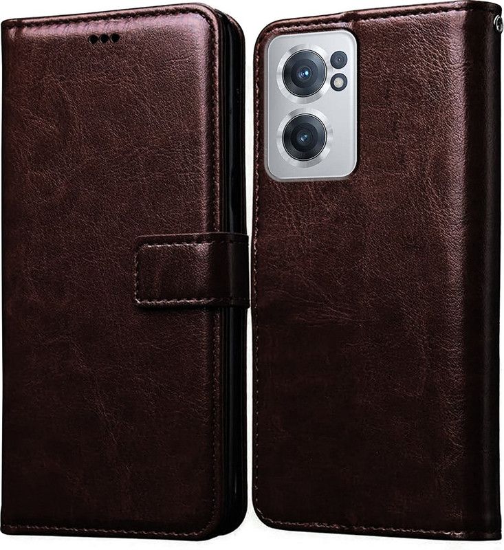 Casotec Flip Cover for OnePlus Nord 2 CE 5G  (Brown, Pack of: 1)