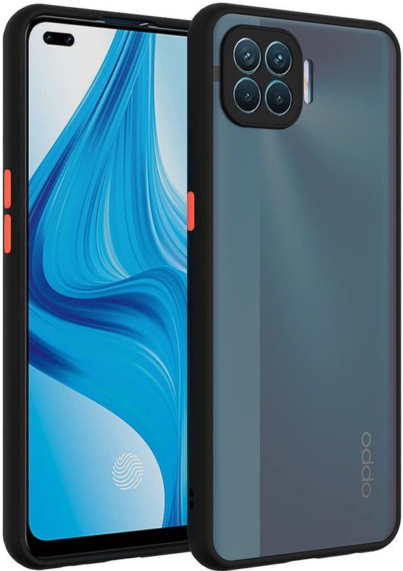 M.N Mobile Accessories Back Cover for Oppo F17 Pro  (Black, Hard Case)