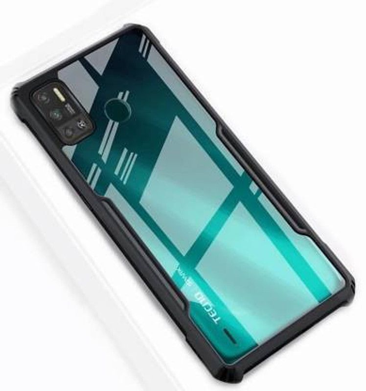 S-Gripline Back Cover for TECNO SPARK 6 AIR  (Black, Transparent, Pack of: 1)