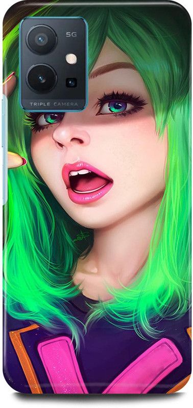 play fast Back Cover for Vivo T1 5G, V2141 ORIONY, GIRL, CUTE, GIRL, LOVELY, GIRL, LOVE  (Green, Hard Case, Pack of: 1)