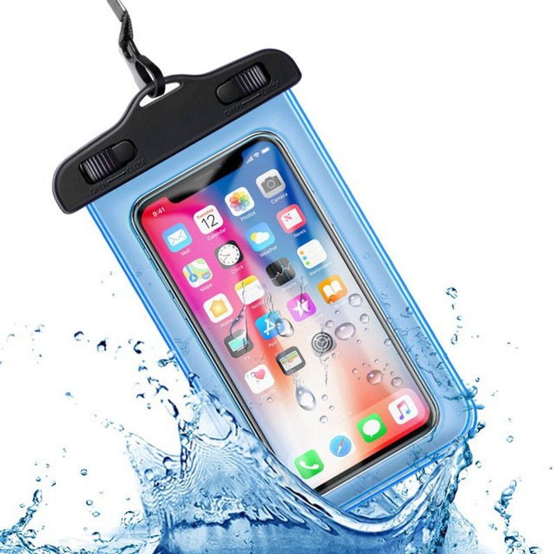 B BOZZBY Pouch for waterproof pouch cover bag combo, Cell Phone case All Mobile Phones, Swimming Underwater rain  (Blue, Waterproof, Silicon, Pack of: 1)