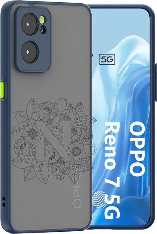 Lilliput Back Cover for Reno 7 5G, Oppo Reno 7 5G, Reno 7 5G Matte Smoke Cover LETTER N  (Blue, Matte Finish, Pack of: 1)